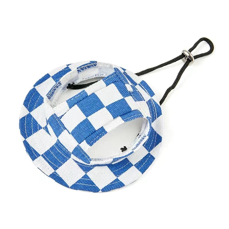 pet accessories Blue / S Checkered Pet Bucket Hat -The Palm Beach Baby