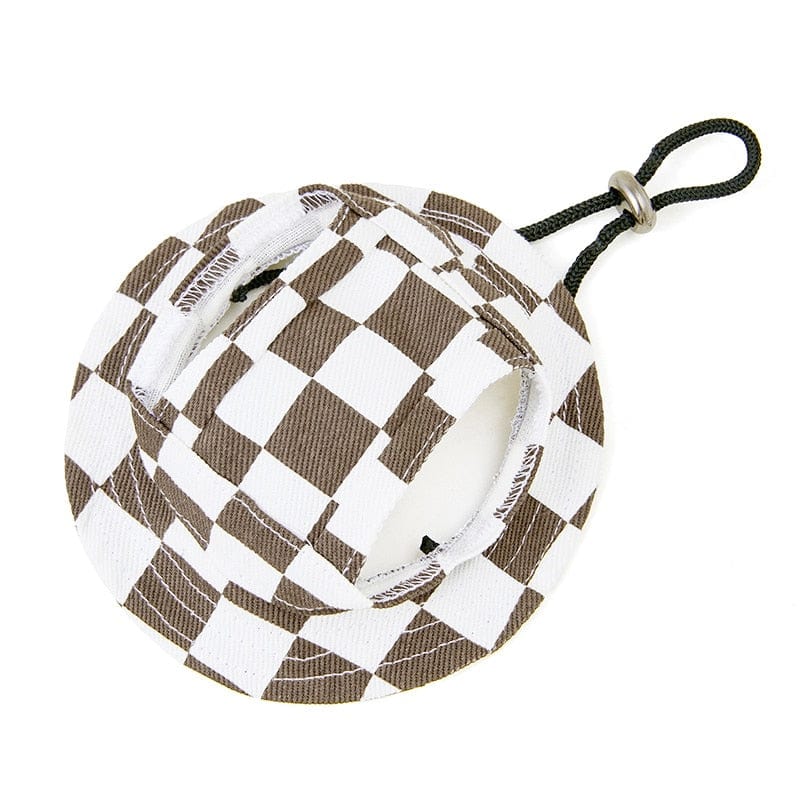 pet accessories Brown / S Checkered Pet Bucket Hat -The Palm Beach Baby