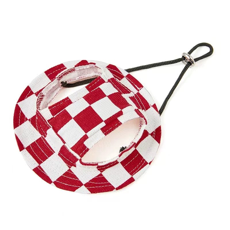 pet accessories Red / S Checkered Pet Bucket Hat -The Palm Beach Baby