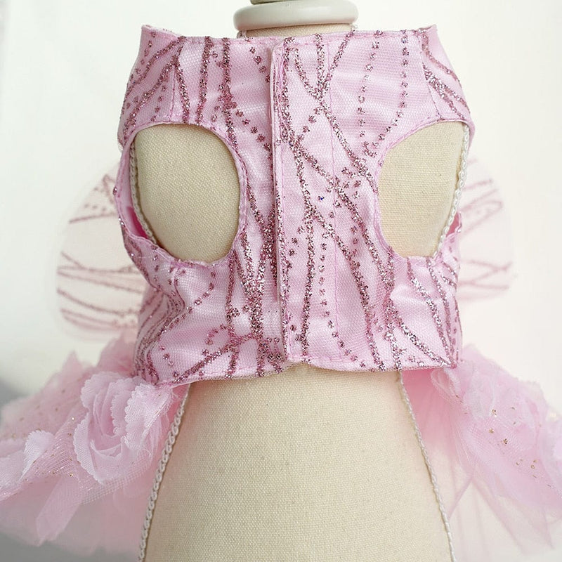 pet dress "Francesca" Tulle Special Occasion Dress - Pink -The Palm Beach Baby