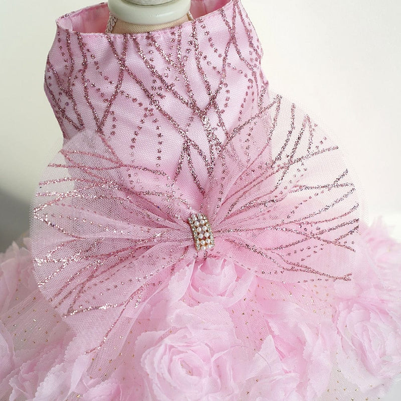 pet dress "Francesca" Tulle Special Occasion Dress - Pink -The Palm Beach Baby