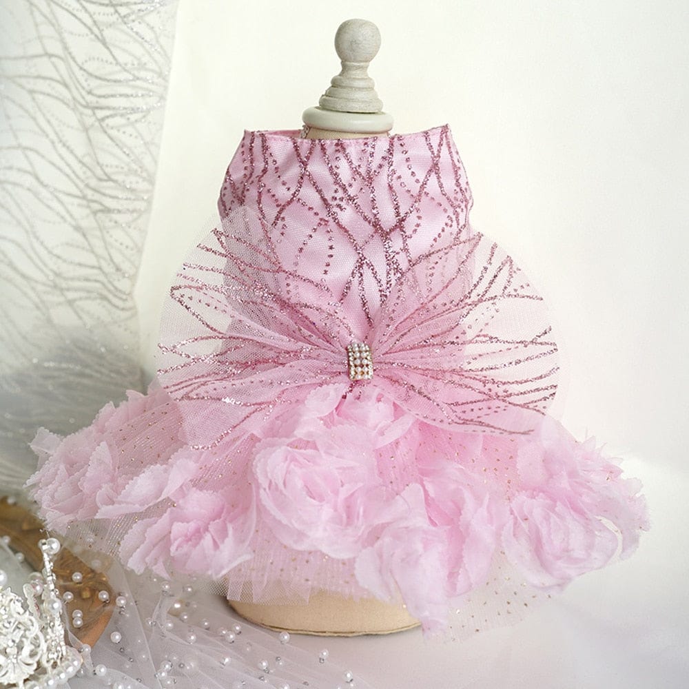 pet dress Pink / XS "Francesca" Tulle Special Occasion Dress - Pink -The Palm Beach Baby