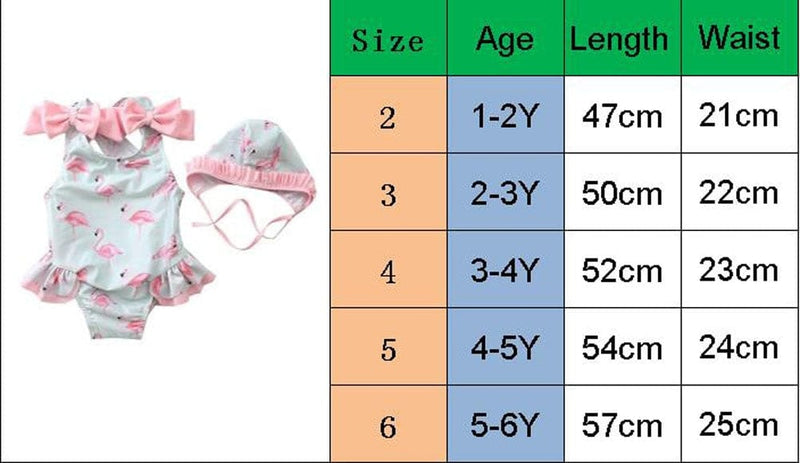 babies and kids Clothing "Frilly Flamingo" Little Girl's 1-Piece Swimsuit Set -The Palm Beach Baby