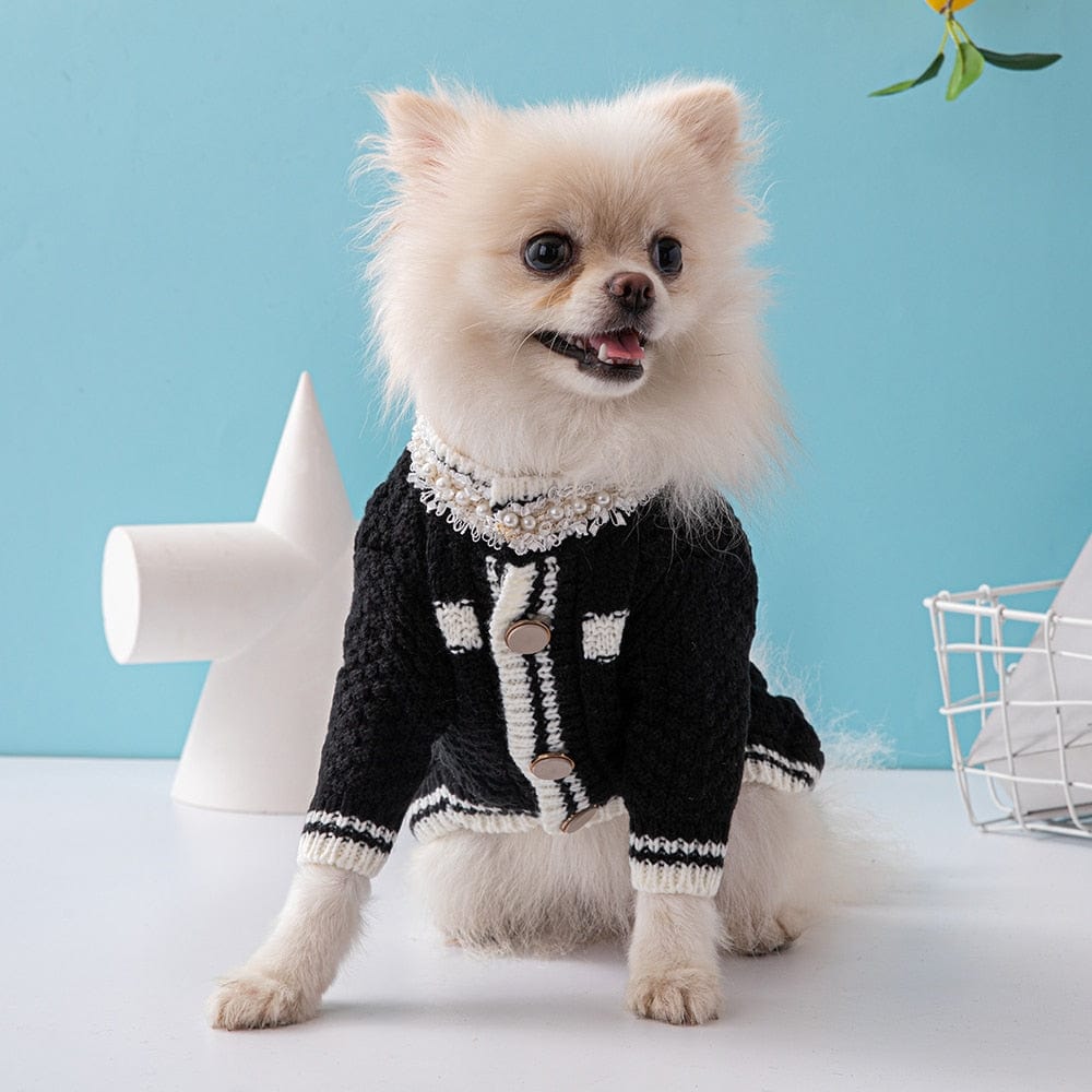 pet clothes DIVA Pet Chic Knit Cardigan Sweater -The Palm Beach Baby
