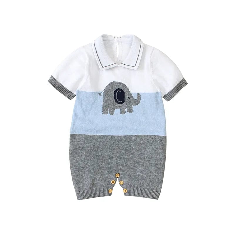babies and kids Clothing "My Little Elephant" Baby's Knit Romper -The Palm Beach Baby