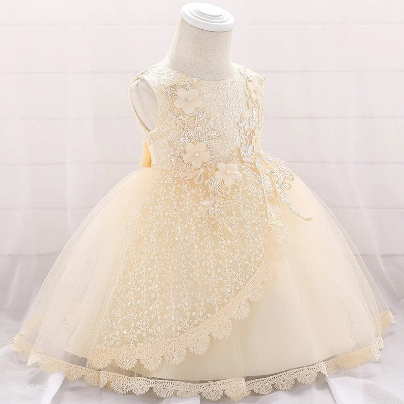 babies and kids Clothing "Zoe" Beaded Lace Special Occasion Dress -The Palm Beach Baby