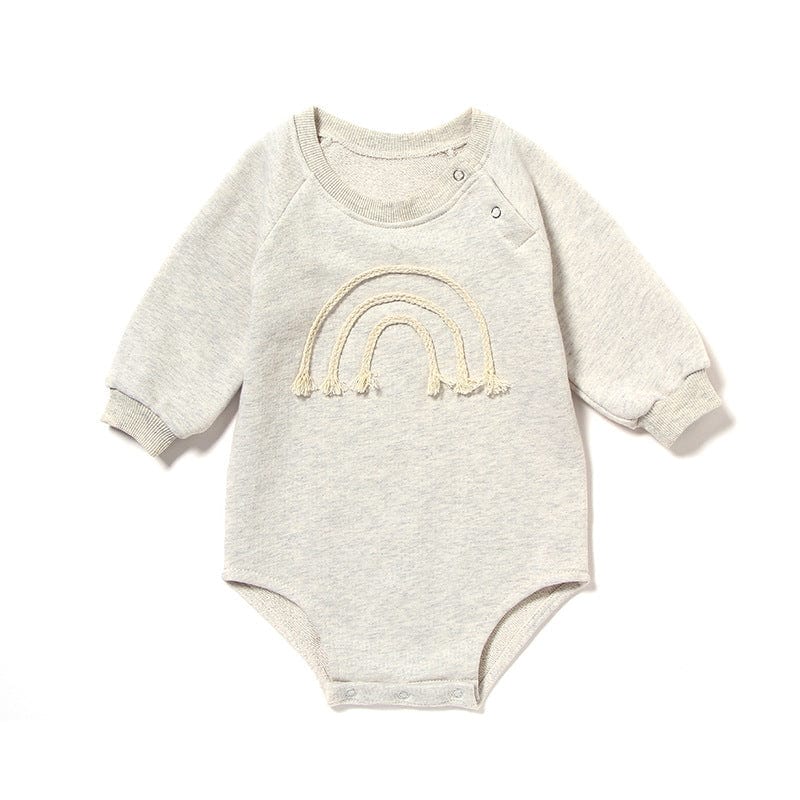 Baby and Toddlers Romper Beige + Cotton Rope / 59cm Rainbow Baby Waffle Cut Onesie - 5 Colors -The Palm Beach Baby