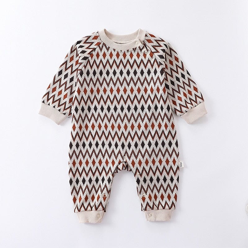 babies and kids Clothing 03 / 66cm 6M "Jayce" Jacquard Knit Romper -The Palm Beach Baby