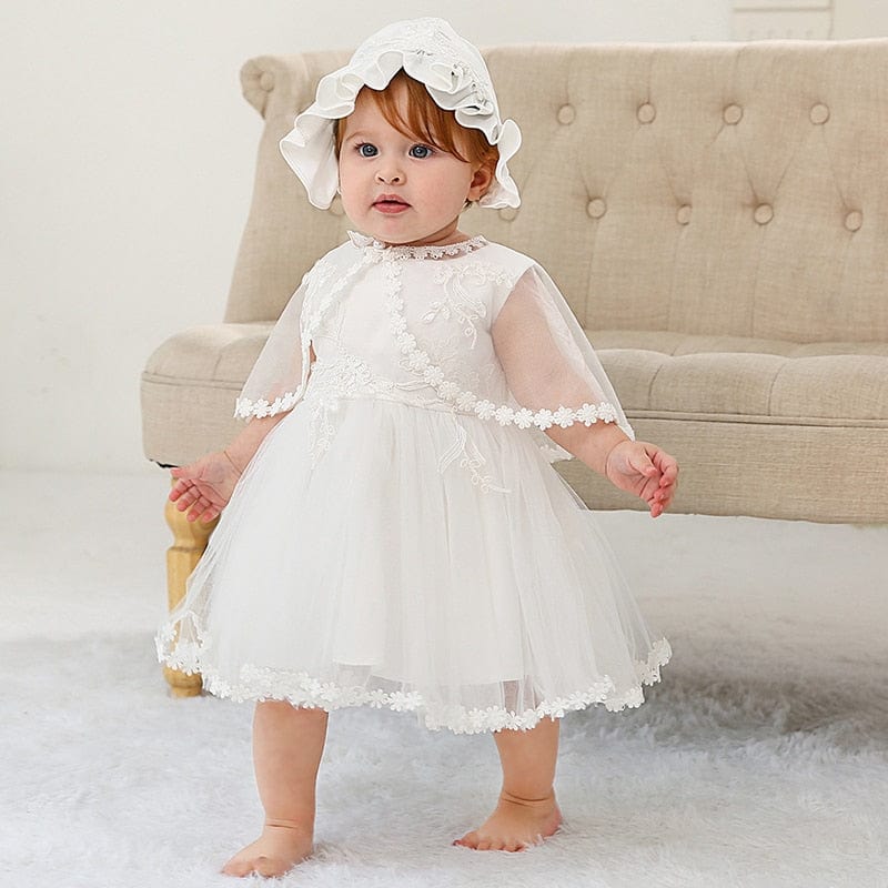 babies and kids Clothing 6116 / 3M "Clarise" White Voile Special Occasion Dress -The Palm Beach Baby