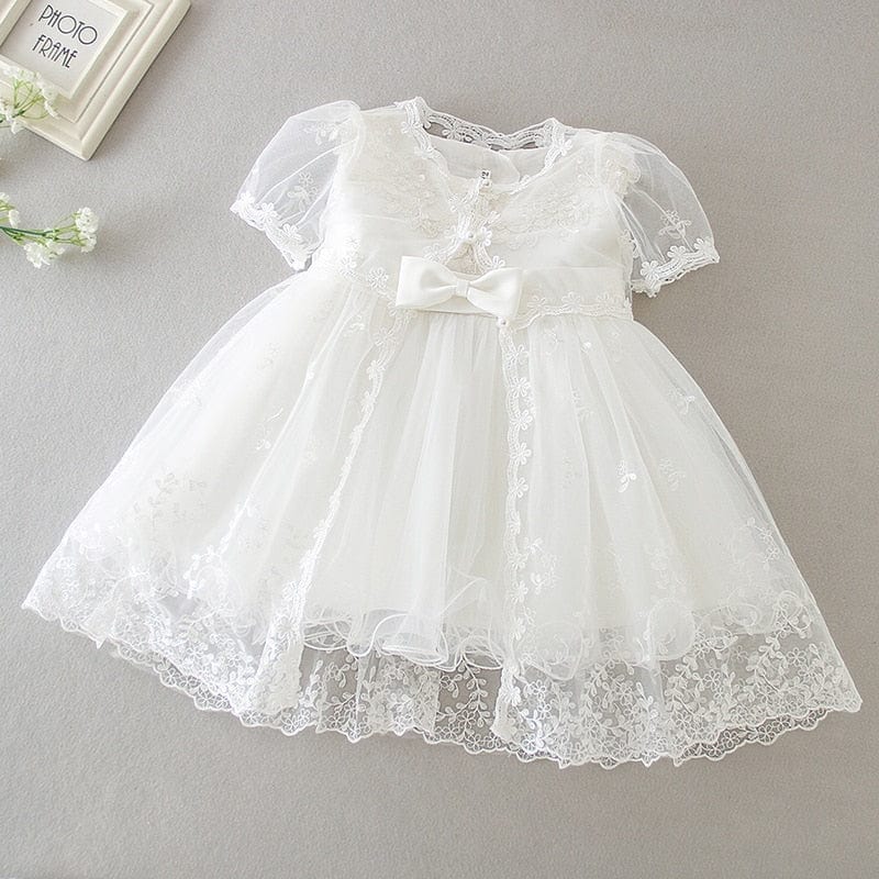 babies and kids Clothing 6156 / 3M "Clarise" White Voile Special Occasion Dress -The Palm Beach Baby