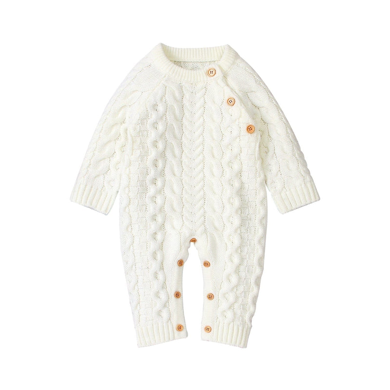 babies and kids Clothing 82W603 white / 73-6M Winter Knit Baby's Romper -The Palm Beach Baby