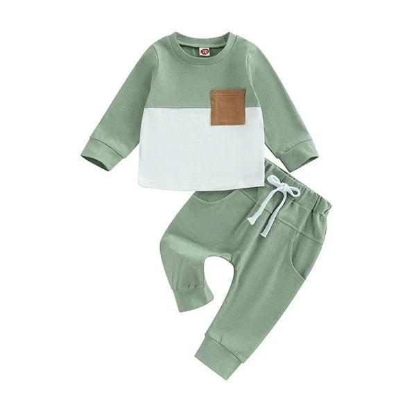 'Ryan' 2-PC Toddler Warmup Set - Elastic Waistband - 4 Sporty Colors - The Palm Beach Baby