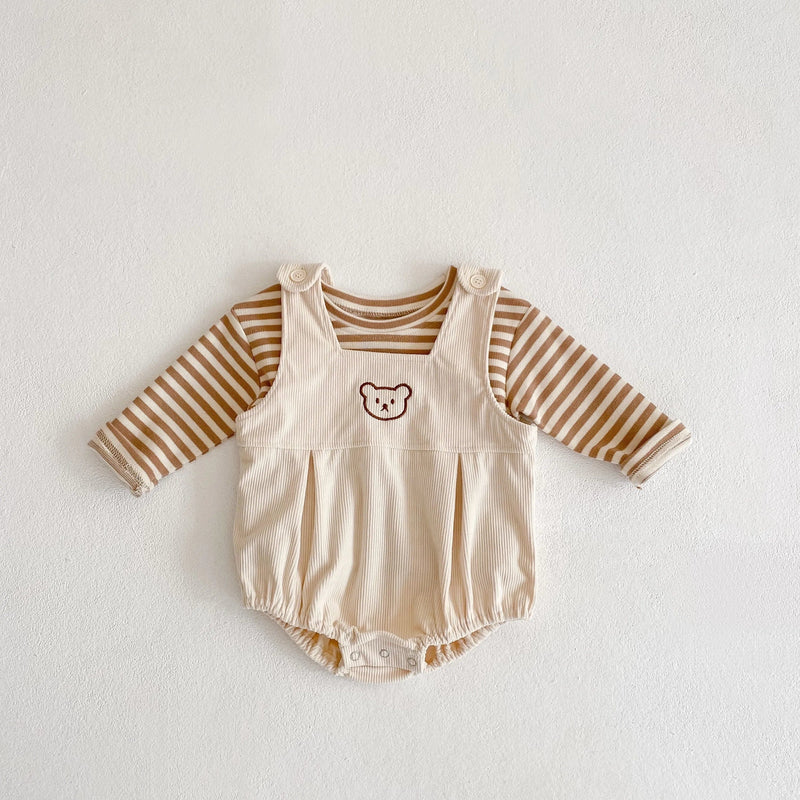 babies and kids Clothing Apricot / 0-6M Months "My Baby Bear" 2 PC Romper Set -The Palm Beach Baby