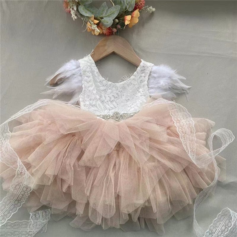 babies and kids Clothing Apricot / 100(2-3Y) "Cecilia" Special Occasion Party Dress -The Palm Beach Baby
