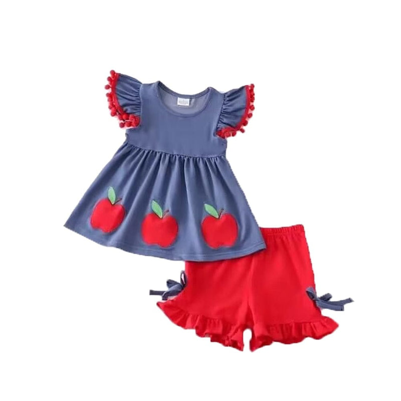 babies and kids Clothing As Pic shows / 4XS(0-3m) "Apple Cutie" Little Girls Dress -The Palm Beach Baby