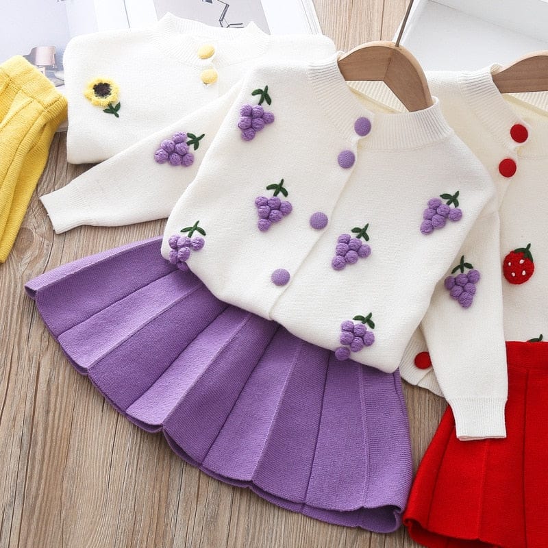 babies and kids Clothing as picutre 12 / 9M "Suzanne" 2 PC Knit Skirt Set - Sweet Grapes -The Palm Beach Baby