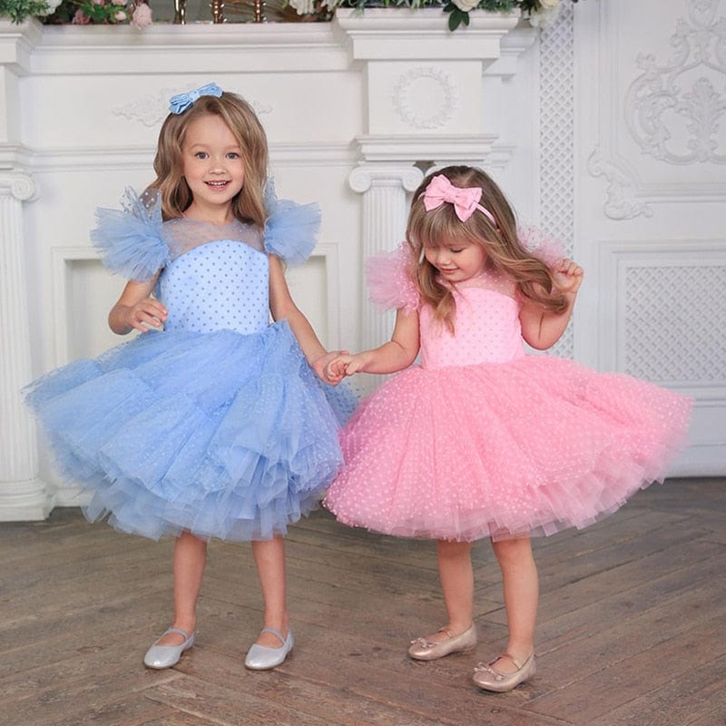 babies and kids Clothing "Ashlyn" Dotted Swiss Tulle Dress -The Palm Beach Baby