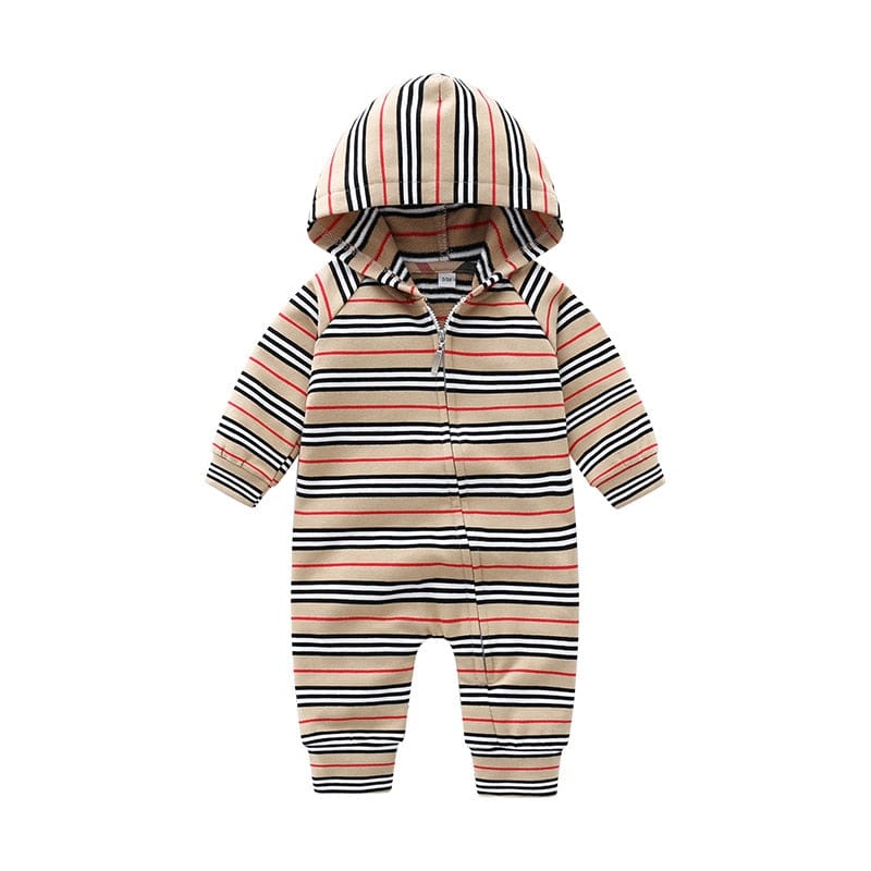 babies and kids Clothing Auburn / 0-3M Fashionable "Casey" Hooded Romper -The Palm Beach Baby