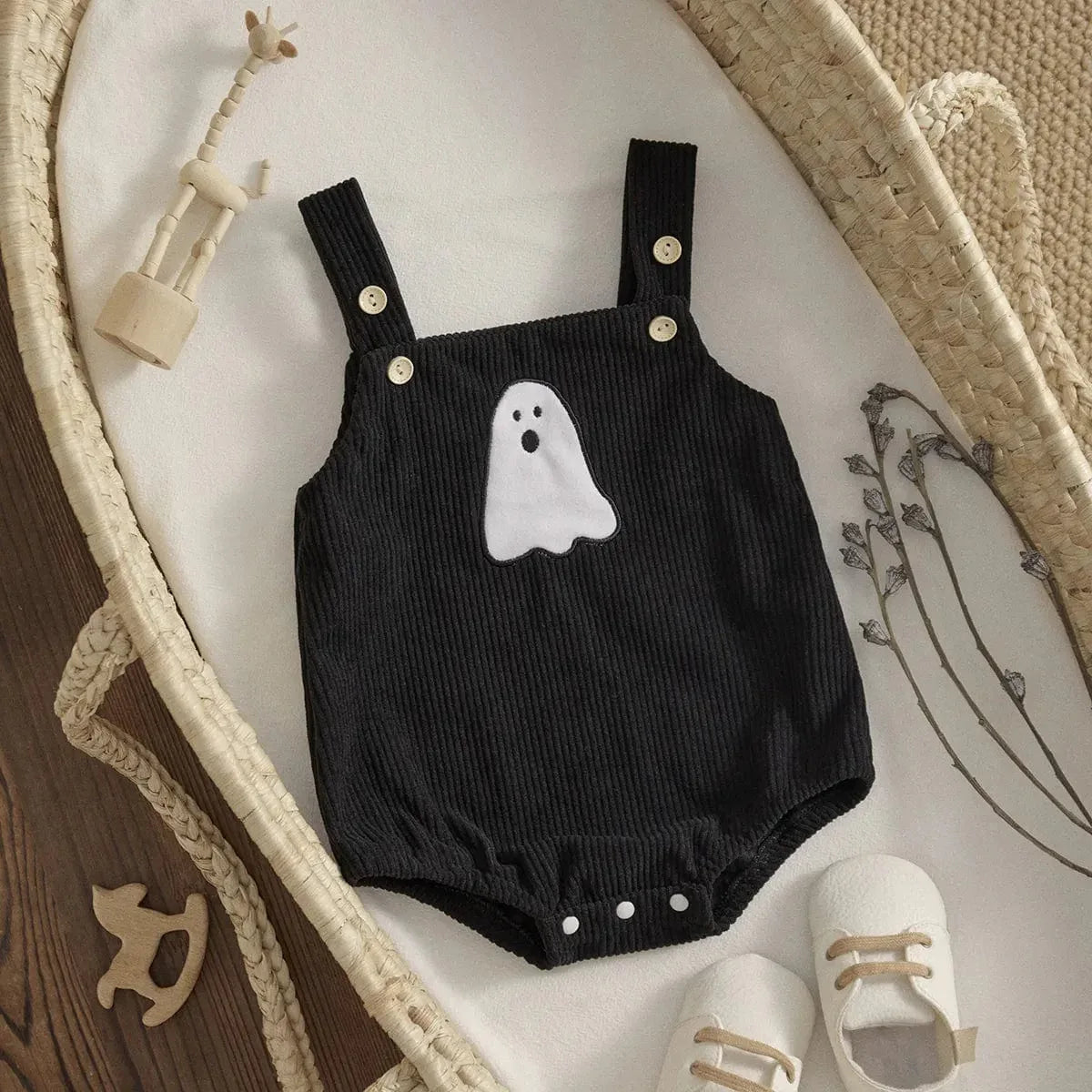 Fall-oween Corduroy Baby Romper Overalls - 3 Fun Designs - The Palm Beach Baby