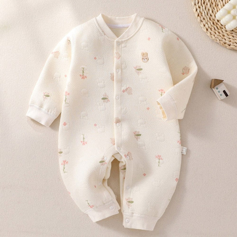 babies and kids Clothing beige 2 / 0-3M / CN "Bunny Baby" Animal-Themed Romper -The Palm Beach Baby
