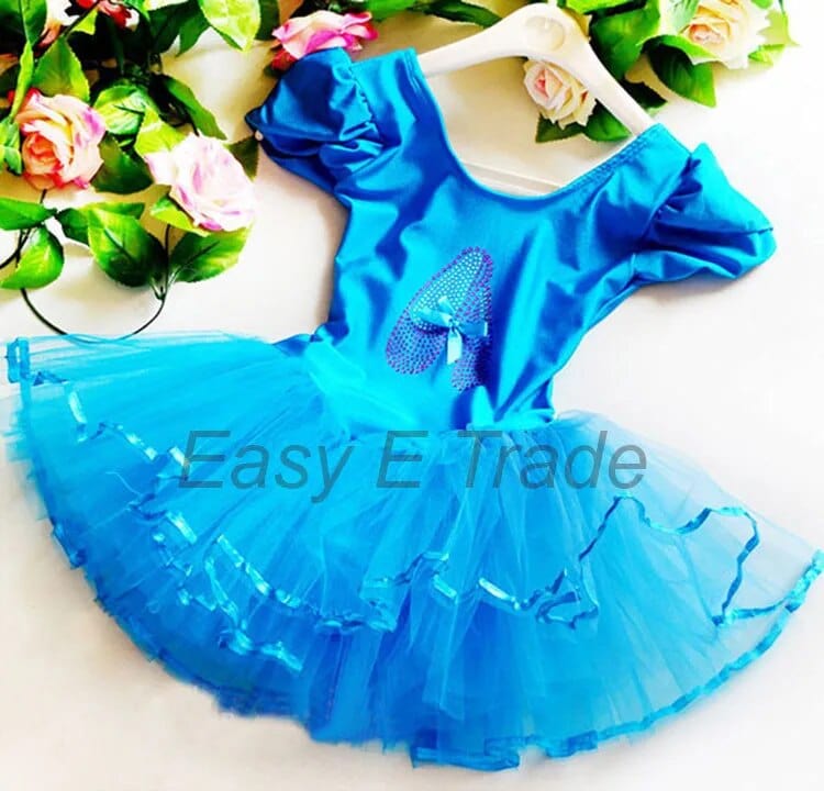 babies and kids Clothing Blue / 100cm "Ballet Slippers" Girl's Ballet Tutu Dress -The Palm Beach Baby