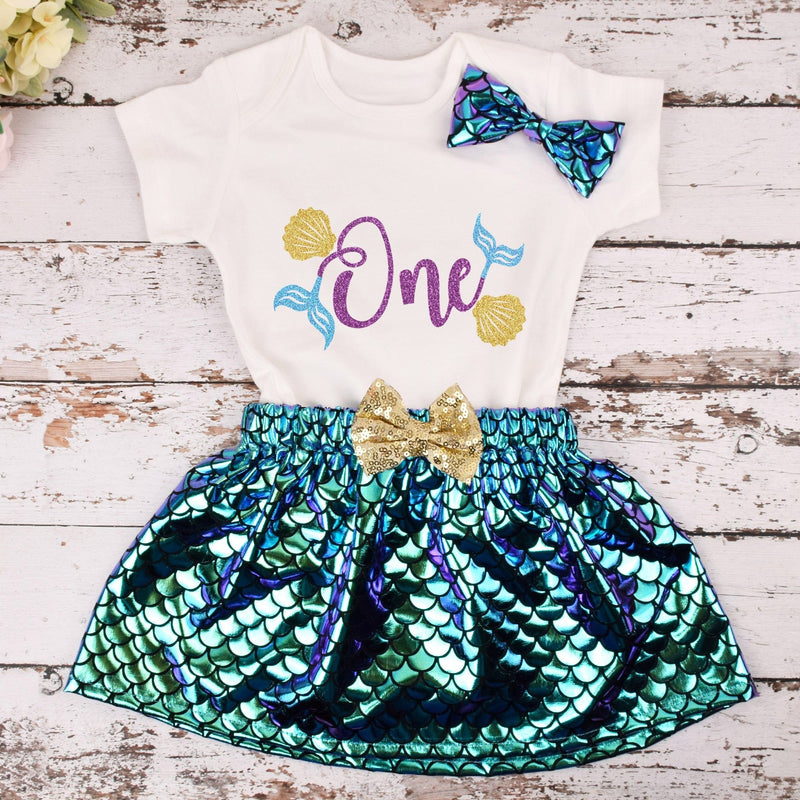 babies and kids Clothing C / 3-6 M "My Mermaid Birthday Girl" Tutu 3PC Set -The Palm Beach Baby