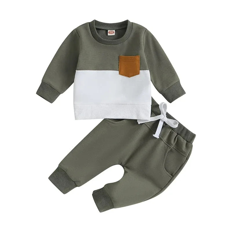 'Ryan' 2-PC Toddler Warmup Set - Elastic Waistband - 4 Sporty Colors - The Palm Beach Baby