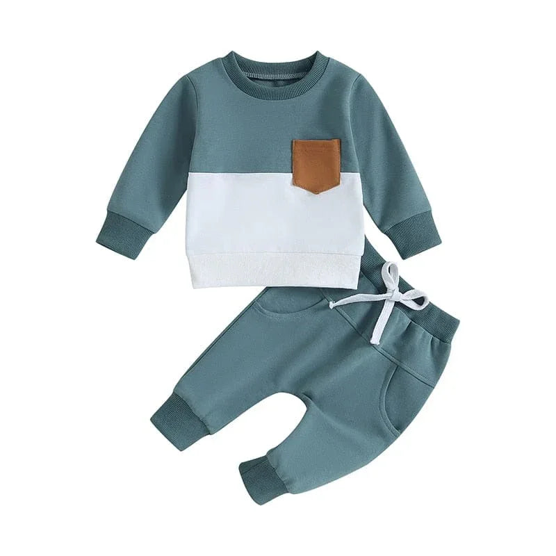 'Ryan' 2-PC Toddler Warmup Set - Elastic Waistband - 4 Sporty Colors - The Palm Beach Baby