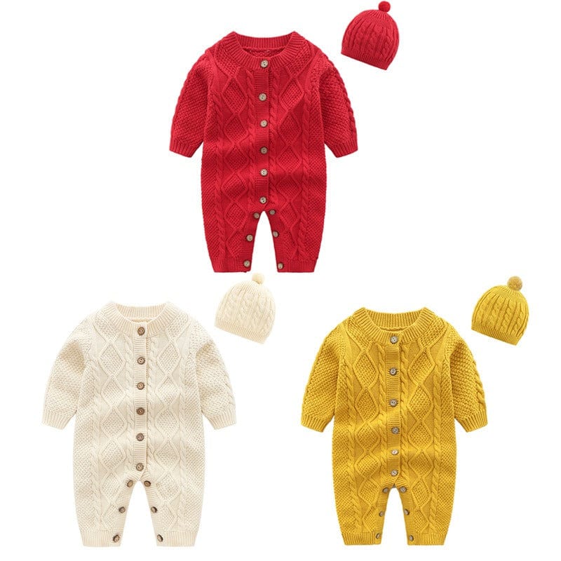 babies and kids clothing "Cameron" 2-Piece Knit Romper Set -The Palm Beach Baby
