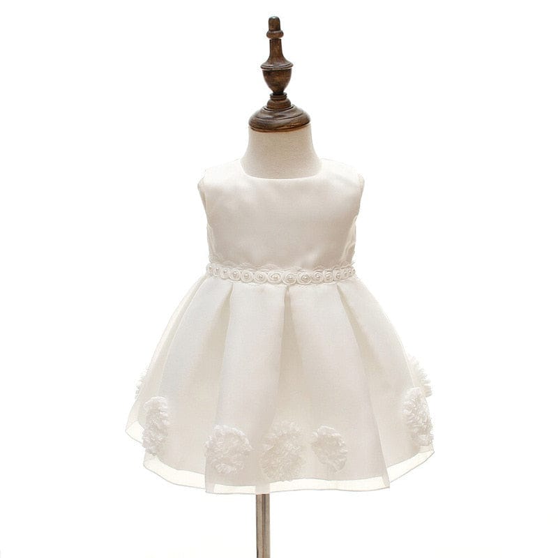 babies and kids Clothing "Clarise" White Voile Special Occasion Dress -The Palm Beach Baby