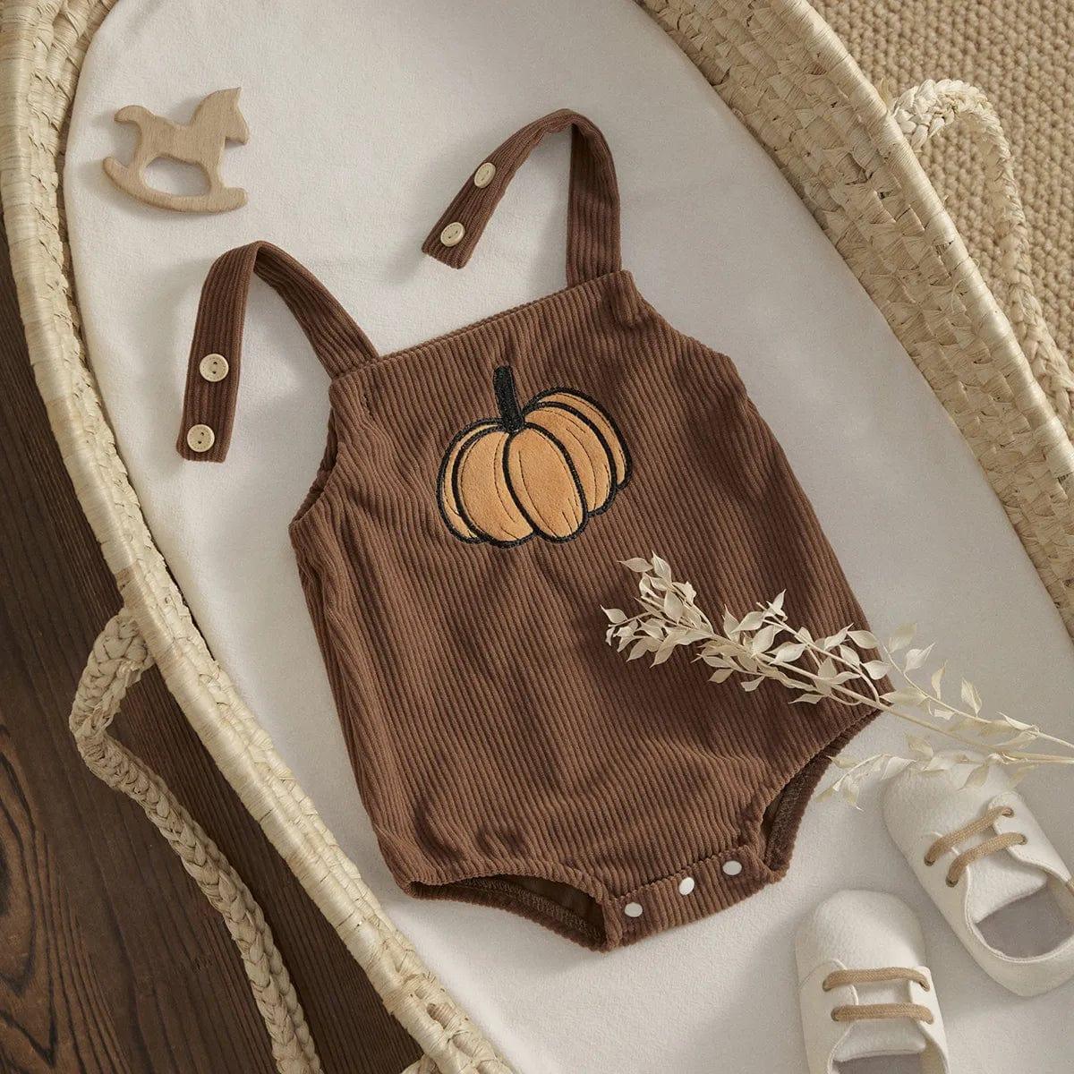 Fall-oween Corduroy Baby Romper Overalls - 3 Fun Designs - The Palm Beach Baby