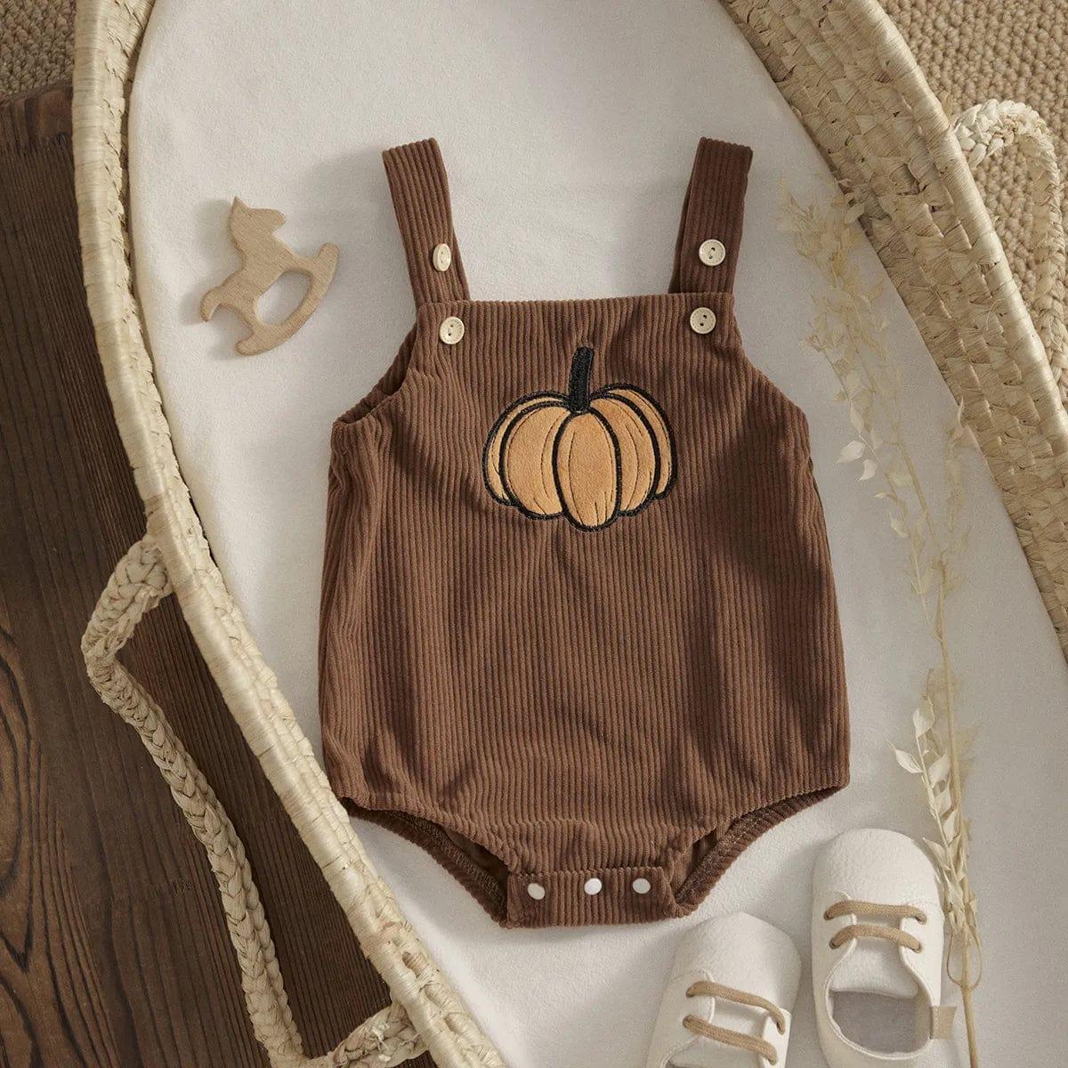 Fall-oween Corduroy Baby Romper Overalls - 3 Fun Designs - The Palm Beach Baby