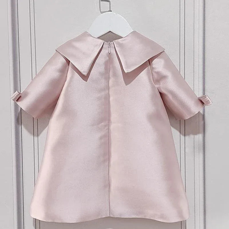 "Fiona" Elegant Girls Occasion Dress - Longsleeved A-Line with Faux Pearls & Rhinestones -2 Colors - The Palm Beach Baby