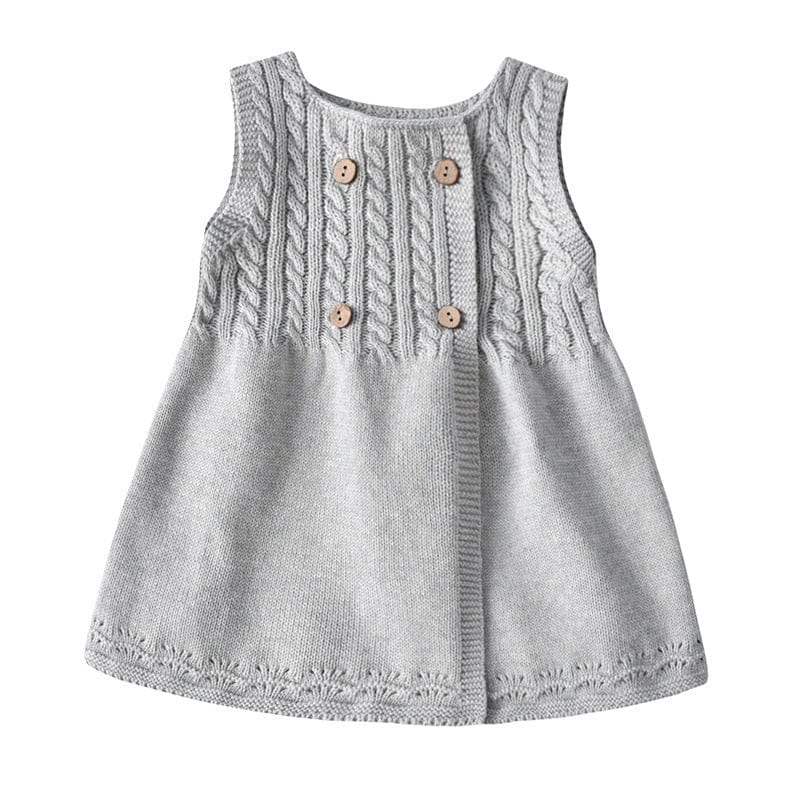 babies and kids Clothing Gray / 18-24M 90 "Samantha" Sweater Knit Jumper Dress -The Palm Beach Baby