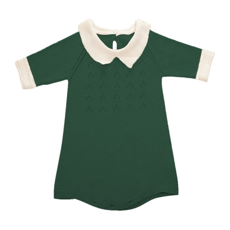 babies and kids Clothing green / 9M "Emmie" Knit Romper Dress -The Palm Beach Baby