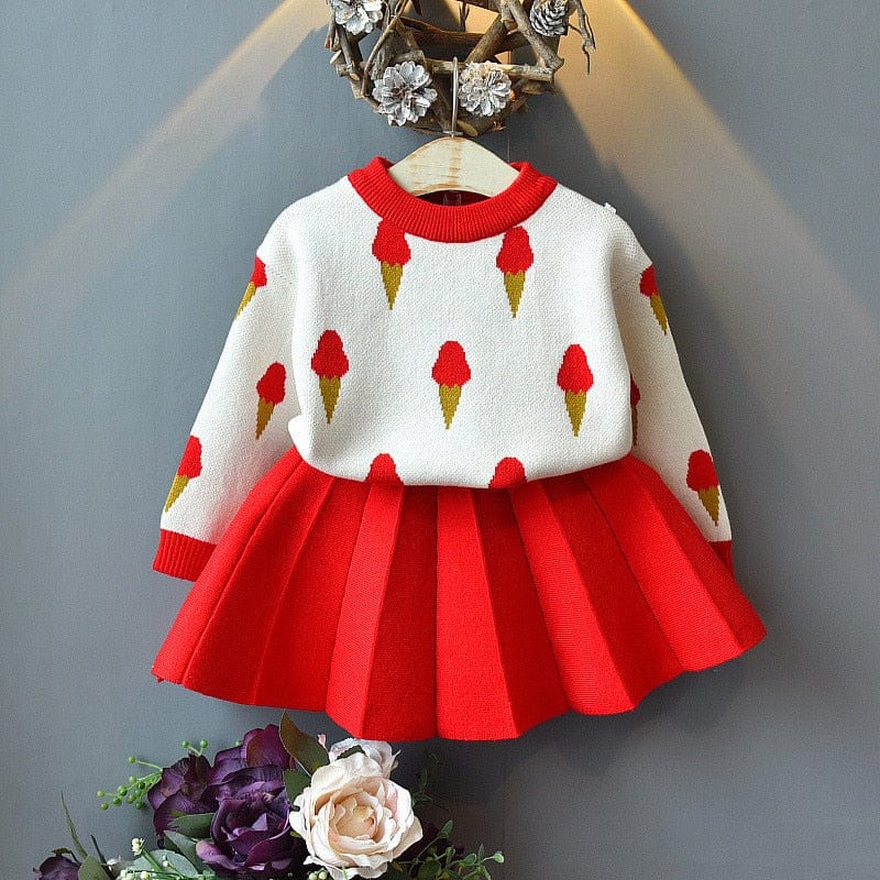 babies and kids Clothing "Ice Cream Sweetie" 2 PC Knit Skirt Set -The Palm Beach Baby