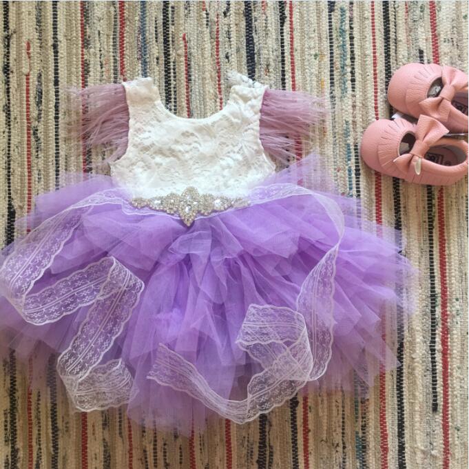 babies and kids Clothing light purple / 100(2-3Y) "Cecilia" Special Occasion Party Dress -The Palm Beach Baby