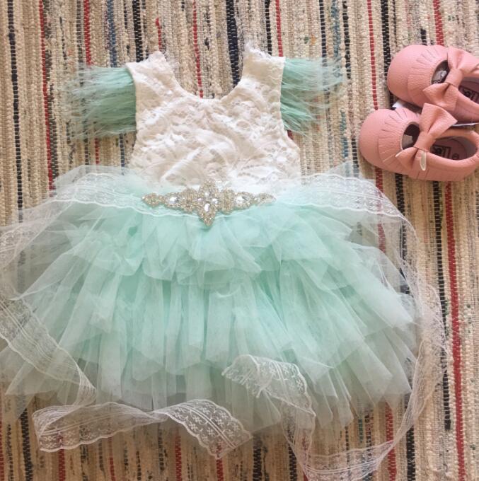 babies and kids Clothing lime green / 100(2-3Y) "Cecilia" Special Occasion Party Dress -The Palm Beach Baby