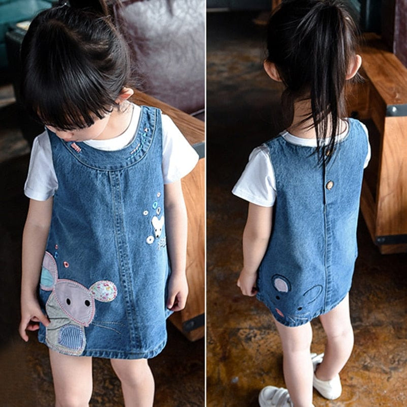 babies and kids Clothing "Little Mouse" Denim Jumper -The Palm Beach Baby