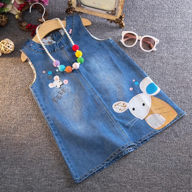 babies and kids Clothing "Little Mouse" Denim Jumper -The Palm Beach Baby