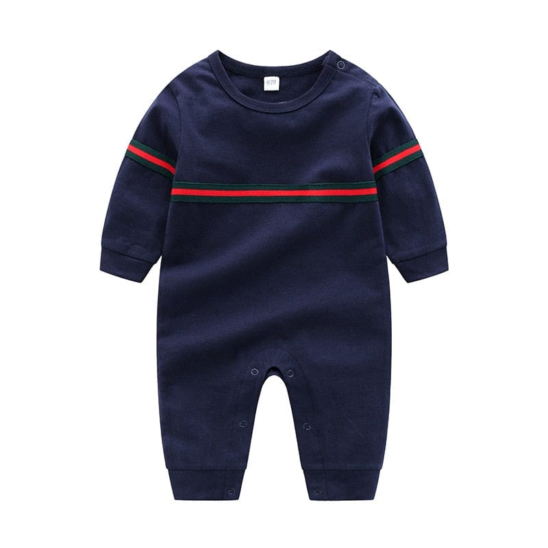 babies and kids Clothing Navy blue / 0-3M "Ellis" Sporty Romper -The Palm Beach Baby