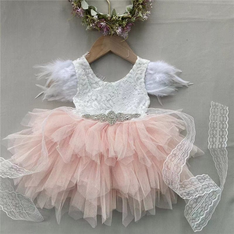 babies and kids Clothing Pink / 100(2-3Y) "Cecilia" Special Occasion Party Dress -The Palm Beach Baby