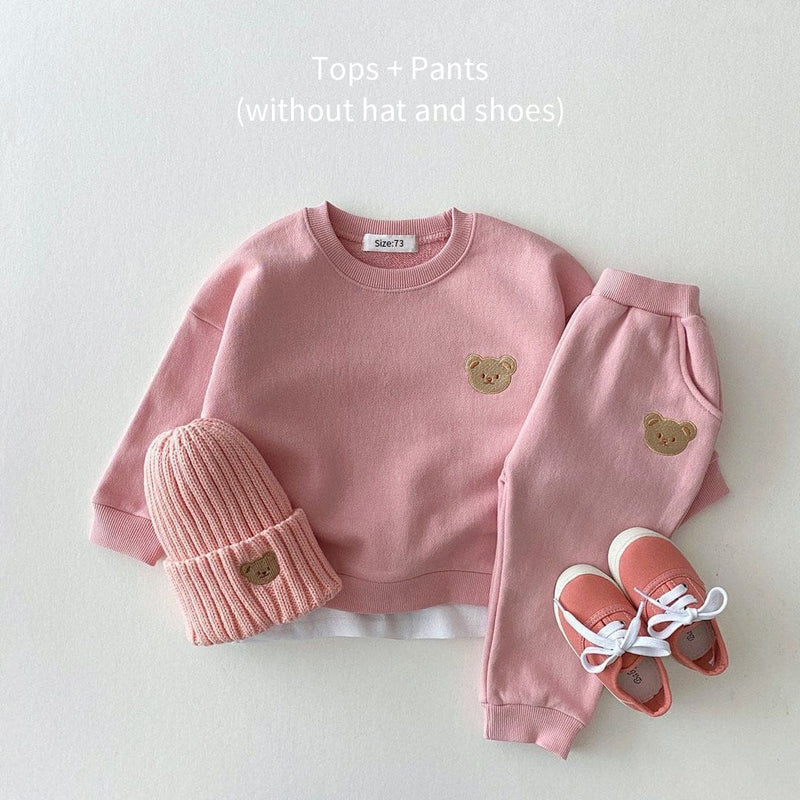 babies and kids Clothing Pink / 6M "Bear Cutie" 2 PC  Warm-Up Set -The Palm Beach Baby