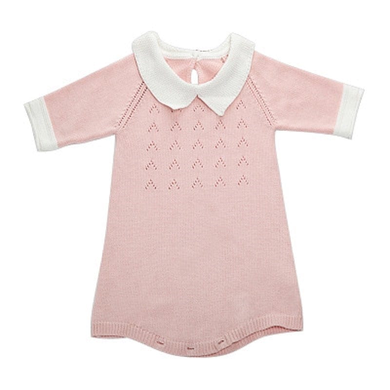 babies and kids Clothing pink / 9M "Emmie" Knit Romper Dress -The Palm Beach Baby