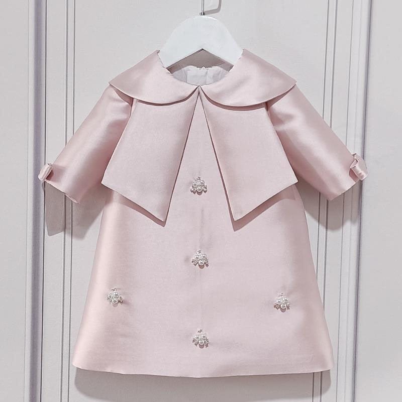 babies and kids Clothing Pink long sleeve / 80 / CN "Fiona" Elegant Special Occasion Dress - Longsleeved -The Palm Beach Baby