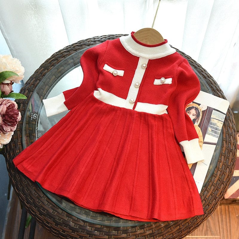 babies and kids Clothing Red NO.1 / 2T "Laurel" Knit Dress - 2 Colors -The Palm Beach Baby