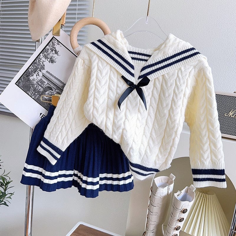 babies and kids Clothing "Sailor Girl" Nautical-Themed 2 PC Knit Skirt Set -The Palm Beach Baby