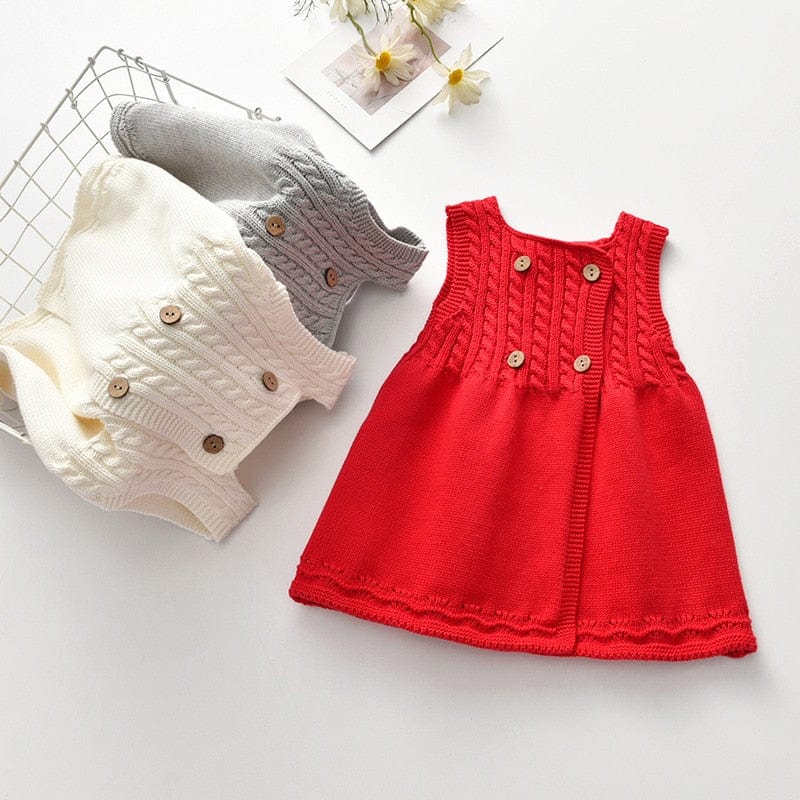 babies and kids Clothing "Samantha" Sweater Knit Jumper Dress -The Palm Beach Baby
