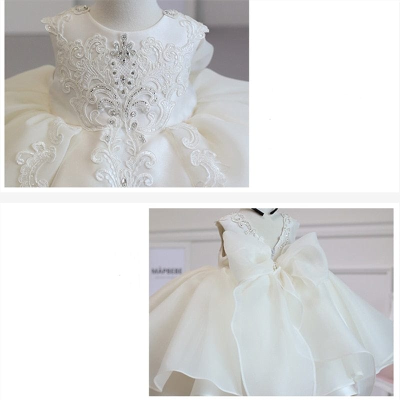babies and kids Clothing "Sara-Elise" Elegant Special Occasion Dress with Crystal Accents -The Palm Beach Baby