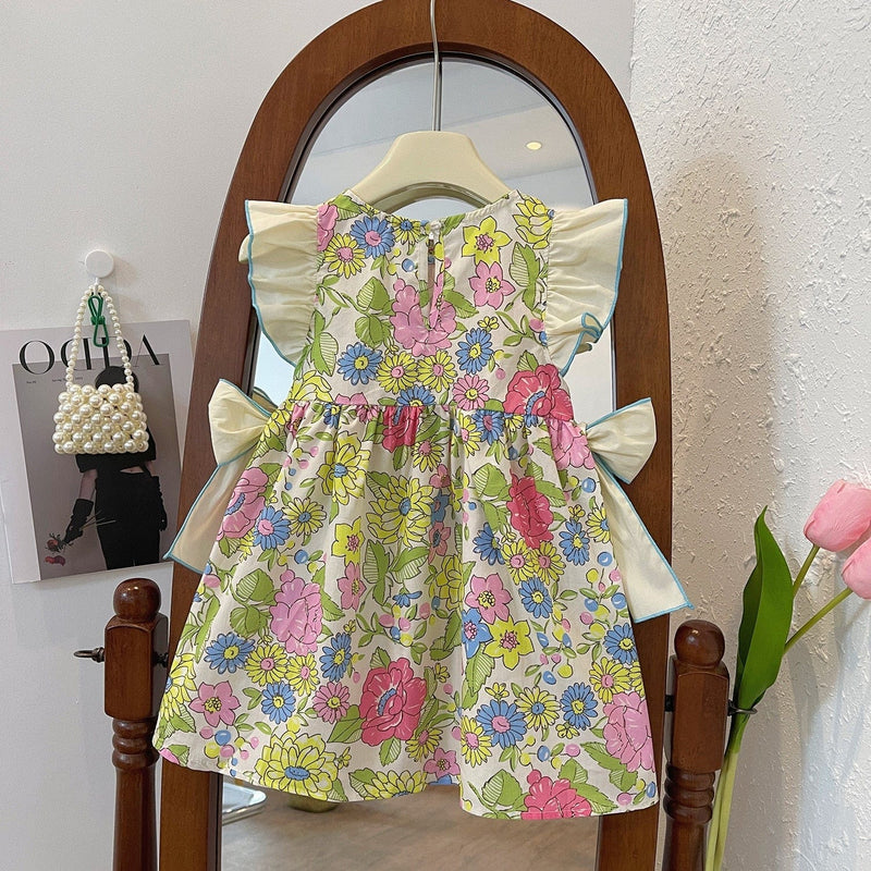 babies and kids Clothing "Sonja" Ruffled Floral Print Dress -The Palm Beach Baby
